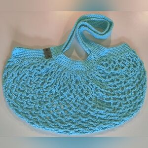 Elegant Aqua Mesh Market Bag